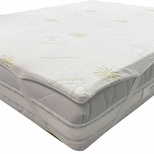 Morflex Topper Correttore Matrimoniale 160X190 In Memory Foam (Principi Attivi Della Aloe) 5Cm Fodera Aloe Vera Con Molle Angolari
