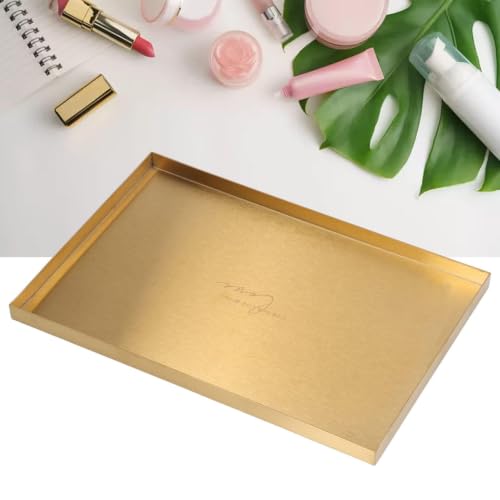 Plato de joyería para sala de estar tocador baño bandeja rectangular acero inoxidable 4