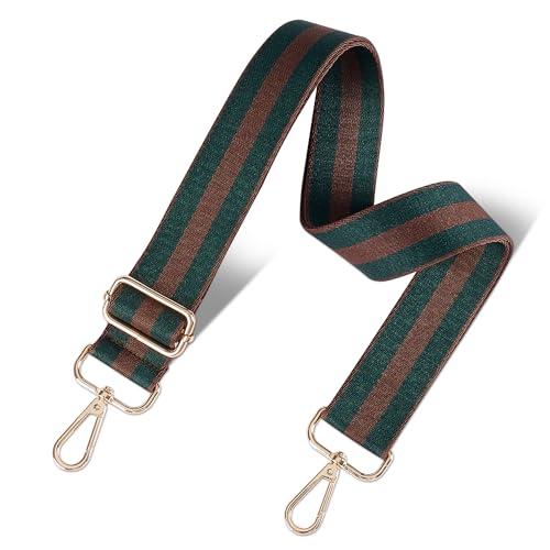 Image of chushui Wide Bag Strap Replacement Crossbody Shoulder Strap Adjustable, Classic Striped Preppy Vertical Stripe Woven with Gold Hardware 29-51 Inches for Purses Handbags Totes