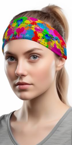 Image of Duwoni Sports Headbands for Men, Moisture Wicking Workout Headband, Sweatband Headbands for Running,Cycling,Football,Yoga,Tennis,Hiking,Hairband for Women and Men
