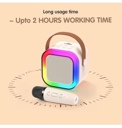 Image of Fun Flicks Karaoke Machine with Wireless Mics, Bluetooth Speaker, RGB Lights, 5 Voice Effects, Portable Sound System for Home, Party, Outdoor, for Kids & Adults (1 MIC with Speaker Set)