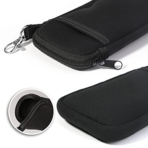 Image of Hifot 2 Pack Double Soft Glasses Case with Carabiner Hook, Ultra Light Portable Neoprene Eyeglasses Pouch with Zipper