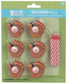 Oasis Supply Wax Baseball Holder with Birthday Candles