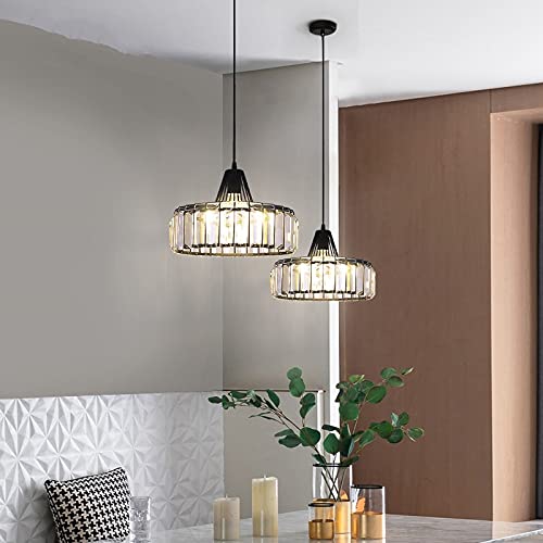 Lustre en cristal noir moderne plafonnier LED 26 cm