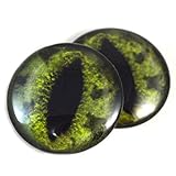 Un par de cabchones de cristal hechos a mano inspirados en cocodrilo para hacer joyas, esculturas de muñecas, taxidermia, libros de recortes y mucho más.