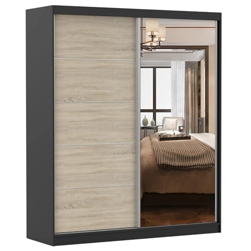 Fabryka Mebli Idźczak Kleiderschrank mit Spiegel - Schwebetürenschrank,...