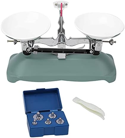 Mechanical Balance Scale Tray,Double Pan Balance Scale Weight Kit Chemistry Physical Experiment Accessory Tray Balance withTweezers for Laboratory School(100g/3.5oz)