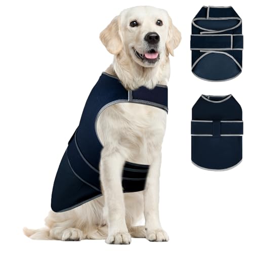 Image of Dog Anxiety Shirt,Dog Anxiety Jacket Calming Vest for Thunderstorm,Travel,Separation, Calming Coat Wrap for Dogs, Pet Stress Relief Anxiety Jacket (Dark Blue, XX-Large)