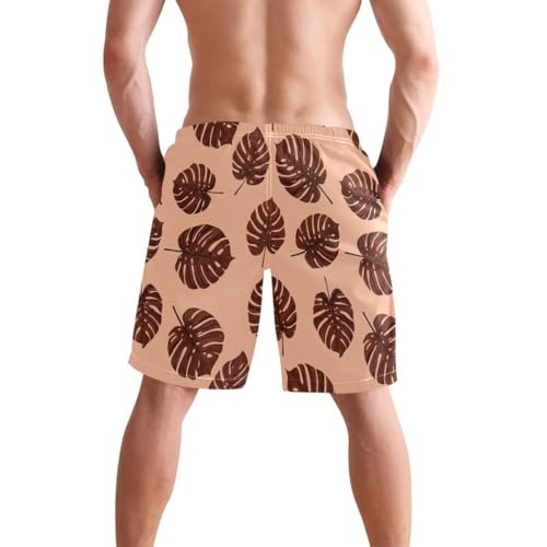 Summer Plant Red Mens Swim Trunks Quick Dry Beach Shorts with Pocket S 23022043