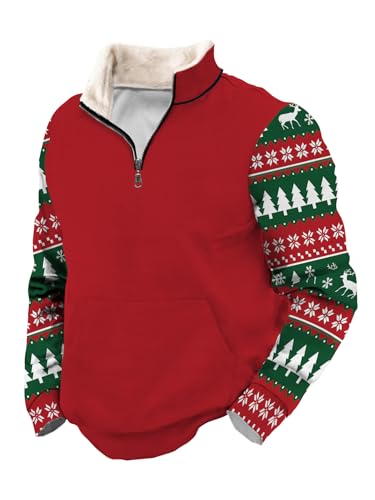 Christmas Sweatshirts for Men Winter Fall Fashion Xmas Graphic Print Long Sleeve Sweatshirt Mens 20242