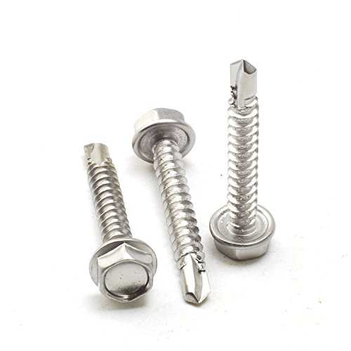 Tornillo auto perforante acero inoxidable #8 hexagonal 100 unidades miniatura 2