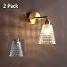 Produktbild Creative Messing Flur LED Wandleuchte, E27 Modern Innen Lampenschirm aus Glas Wandlampe Auccy Dekorative Beleuchtung Lampen für Wohnzimmer Schlafzimmer Treppenhaus, 2 Pack