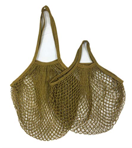 Leinentasche Einkaufstaschen 7Color Tragbare Netzbeutel Wiederverwendbare Faltbare Fruchtspeicher Handtasche Totes Faltbare Mesh Netz String Einkaufstasche ( Color : Blackish green , Size : Short ) Cover