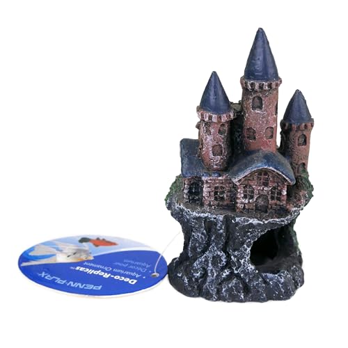 Image of Penn-Plax Deco-Replicas Age-of-Magic Castle - Mini Aquarium Ornament for Freshwater & Saltwater Tanks - Durable Safe Resin Aquarium Castle Decorations - Ideal for Small Fish & Shrimp 4-Inch
