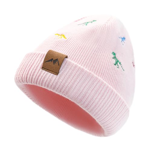 Image of XIAOHAWANG Knit Toddler Beanies Girls Boys Cute Kids Winter Hat Infant Dinosaur Baby Beanie Hats