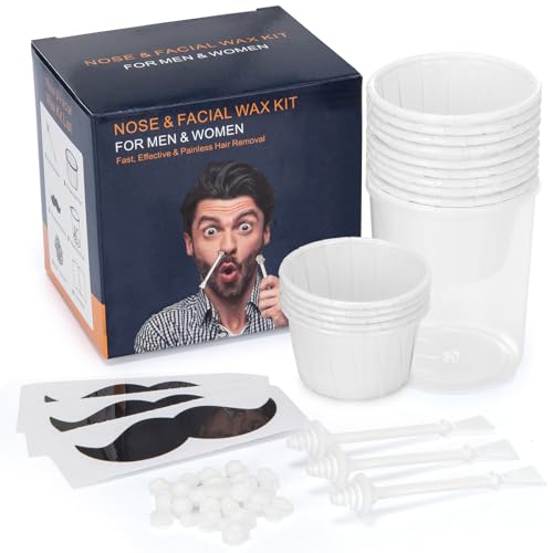 Nose Wax Kit Men With 30 Nose Waxing Sticks, Nose Hair Wax Kit With100g Wax, Up to 20 Uses, Safe, Quick and Painless Nose Hair Removal for Men