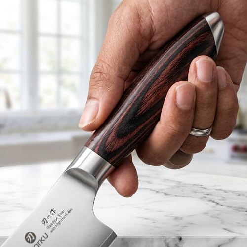 Image of imarku Chef Knife, Japanese Kitchen Knife 8 Inch with High Carbon Stainless Steel, Ultra Sharp Edge Utility Knife, Ergonomic Pakkawood Handle Cooking Knives for Home Cooks and Chefs,Birthday Gift