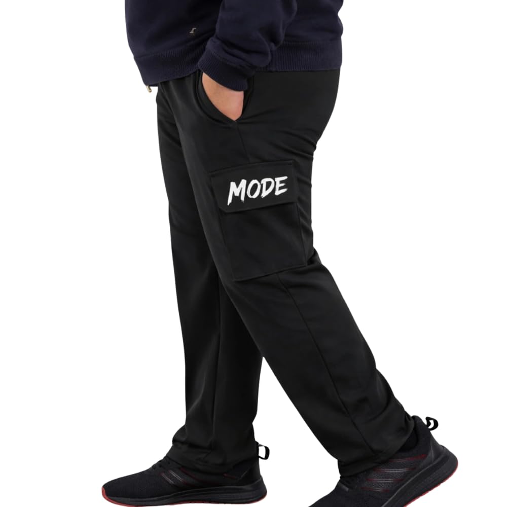 adaaistic Men’s Cargo Track Pants | Regular Fit Black Sports Lower with Side Flap Pocket | Printed Gym Jogger | Elastic Waist Athletic Trouser for Workout & Casual Wear (in, Alpha, 6XL, Regular)-picture-45