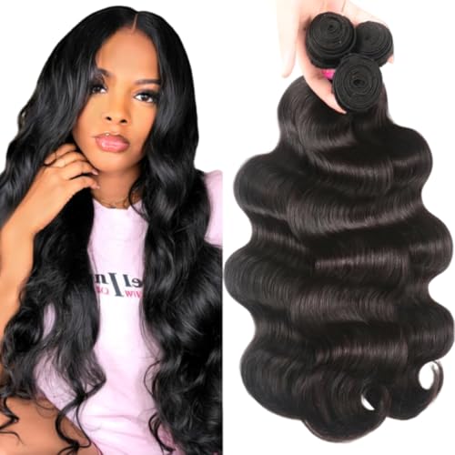 Image of UNICE Malaysian Body Wave Human Hair Weave 3 Bundles 100% Unprocessed Virgin Human Hair Weave Sew In Human Hair Extensions Natural Color 20 22 24 inches