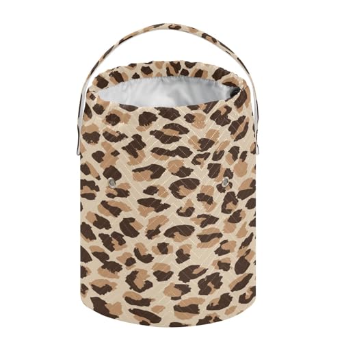 Image of Tatenale Crochet Bag Yarn Bag Knitting Project Bag with Pockets and Handle Portable Yarn Storage Organizer Tangle Free 8.3x11 InchLeopard Skin Print18