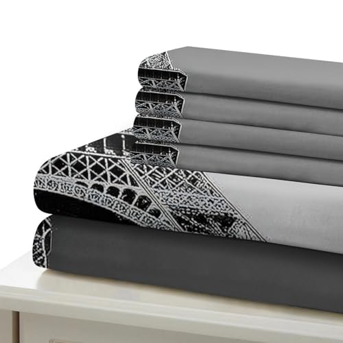 Housse de Couette Eiffel Tower 3D King 220x240 en microfibres ultra douce - 7