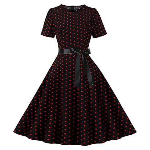 MODSGUE Vestido de noche de lunares manga corta años 50 Cover