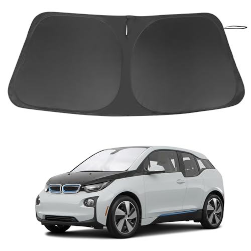 Image of Windshield Sun Shade Custom Fit for 2014-2022 BMW i3 Accessories Foldable Sunshade Sun Blocker Protect Car from Sun Rays & Heat Damage Keep Car Cooler