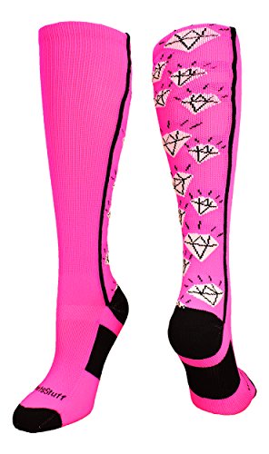 Softball Socks with Diamonds for Girls Women Kids Youth Adult Over the Calf Soccer