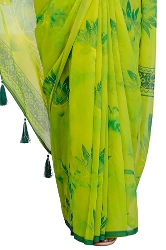 Image of MIRCHI FASHION Saree for Woman Georgette Floral Printed | Lightweight Comfortable Sari for Regular Social Wear and social visits