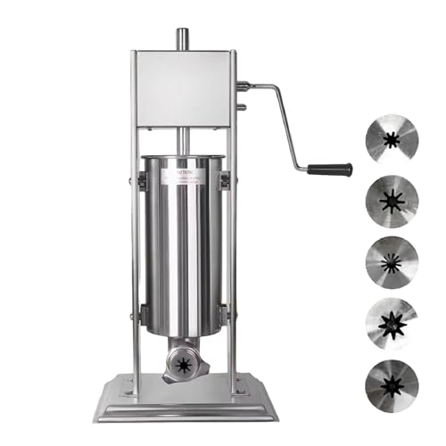 XEEAOFE Máquina de Churros/Rosquillas Churrera de 5 Boquillas, Máquina de Churros Comercial, 5L Churros Españoles Manuales de Acero Inoxidable para Hogares/Restaurantes/Panaderías/Cafeterías