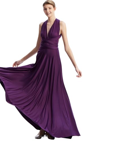 Image of Multi-Way Wrap Infinity Maxi Dress for Bridesmaids & Wedding Guest | 31 Colors for All Wedding Themes, One Size & Plus, 1 Dress for Any Events, Evening, Prom, Gala, Non-See-Through, Wrinkle-Free