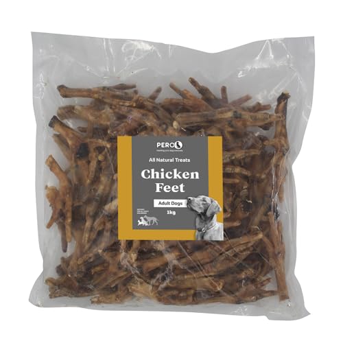 Pero Natural Dog Treats Dried Chicken Feet 100% Chicken Feet High Protein Grain Free Natural Chew 1kg Pack