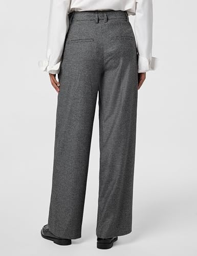 Vince Women's High Waisted Microcheck Wide Leg Trouser3