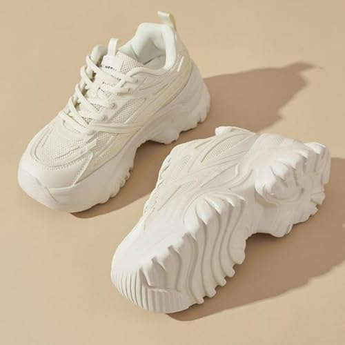 Womens Breathable Mesh Platform Chunky Sneakers Fashion Lace Up Non-Slip Shoes Casual Dad Walking Driving Travel Shoes3