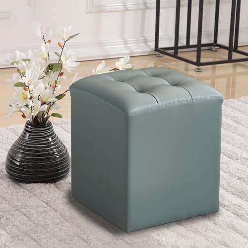 Banc Ottoman Carré en Similicuir | Solution Assise d'Appoint Stable 32x35cm - 2