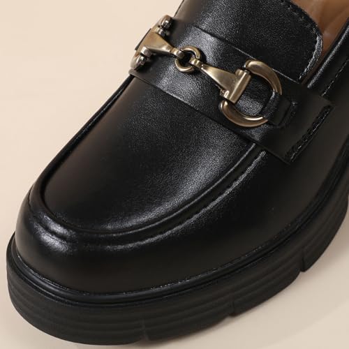 Image of Loafers for Women Chunky Platform Lug Sole Slip On Penny Loafer Shoes | Women's Classic Round Toe Loafers Business Casual Office Work Shoes Comfort Flats for Ladies Daily Dating Party School Wear
