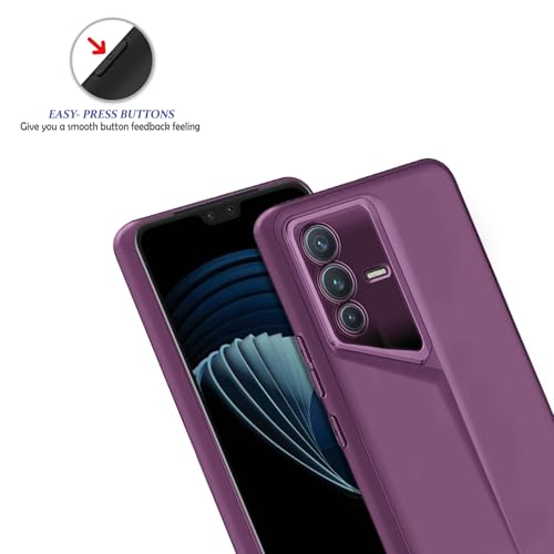 Image of Amazon Brand - Solimo Ultra-Thin Blade Runner Series Matte Finished Camera Protection Soft Back Cover for Vivo V23 - Purple