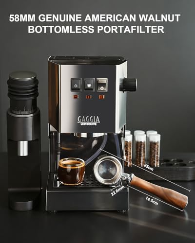 Image of KOFIKOFI 58mm Bottomless Portafilter For Gaggia Classic - 2 Ears Walnut