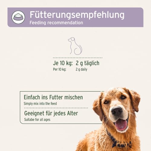 AniForte natürliche Beruhigung für Hunde Calm & Relax 100g - Natürliches Beruhigungsmittel zur Entspannung & Ruhe, Heilpflanzen bei Angst, Stress, Unruhe, Überreizung, Nervosität, Silvester & Reisen