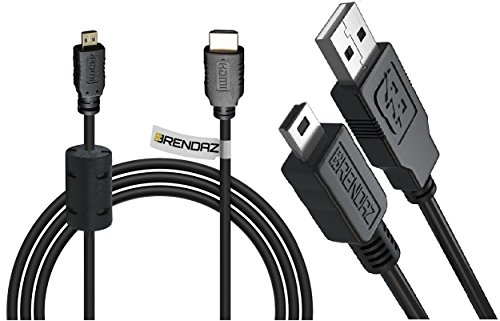 BRENDAZ Cable Micro HDMI Cable + Mini USB de Alta Velocidad Kit by GoPro Hero4 Negro Hero4 Silver, Hero3 + Hero3 Cámaras, HDMI soporta Ethernet, 3D, 4 K de vídeo