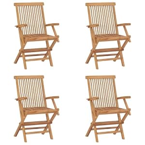 QZZCED QZZCED Klappbare Gartenstühle 4 STK. Massivholz Teak Gartenmöbel Terrassenmöbel für Terrassen QZZCED QZZCED Klappbare Gartenstühle 4 STK. Massivholz Teak Gartenmöbel Terrassenmöbel für Terrassen