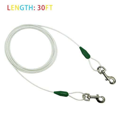 Petest 30ft Reflective Tie-Out Cable for Medium Dogs Up to 60 Pounds - Thumbnail 2