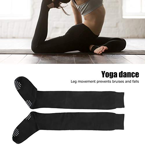Topyond Yoga Socks for Women, Non Slip Grip Cotton Socks, Warm Thigh High Long Stockings, Suitable for Latin Dance Pilates Sports, Foot Warmer4