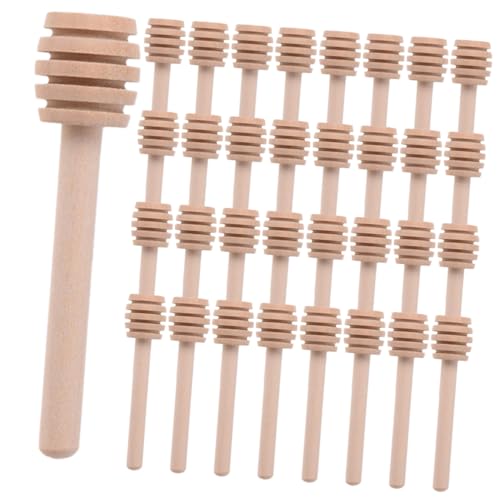 FUNOMOCYA 40pcs Reusable Honey Dipper Jam Honey Dipper Rods Honey Stirring Rod Honey Pot Sticks Household Honey Stir Honey Stirrers Honey Mixing Sticks Stir Accessory Wooden re-usable