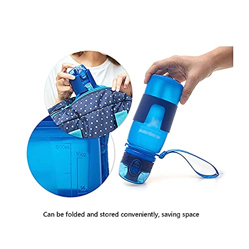 Waterfles Sportfles Opvouwbare Siliconen Flessen Inklapbare Waterfles Lichtgewicht voor Reizen Wandelen Sport Camping Fles (Kleur: Rood) - Image 6