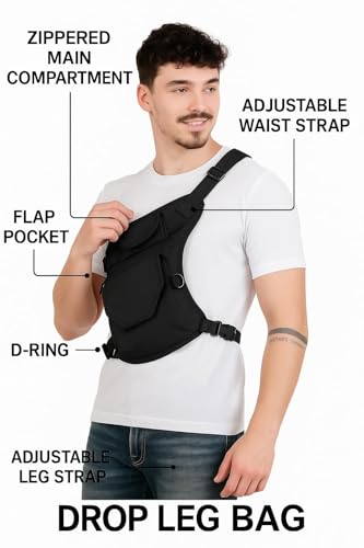 Image of Leosportz Thigh Bag for Bike Riders | Leg Case for Bikers Fanny Pack for Men Women | Waist Pouch Tactical Fanny Pack Hip Drop Leg Pouch (Regular Thigh Bag)