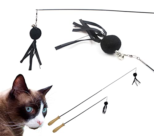 Rodents Residence Vegane Katzenangel Fitness Stick Reaktionstrainer ohne Federn Natur Cover