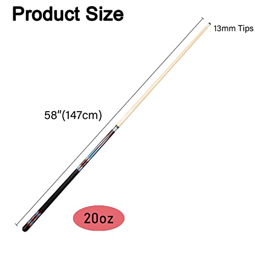 Set de 2 tacos de billar de arce canadiense 58" 20 oz miniatura 3