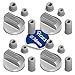 Lot de 16 boutons rotatifs pour cuisinière - 4 boutons universels avec adaptateurs - Diamètre : 38 mm - Boutons de rechange pour four - Argenté