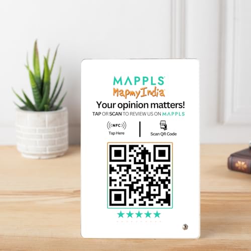 Mappls Review NFC Standee with NFC & QR Code by tinydabba